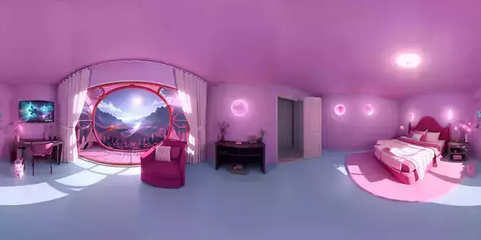 Skybox Inside a hotel room Free 3D model