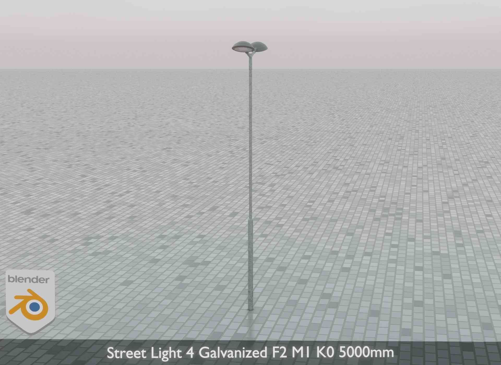 Street Light 4 Galvanized F2 M1 K0 5000mm Low-poly 3D model_71