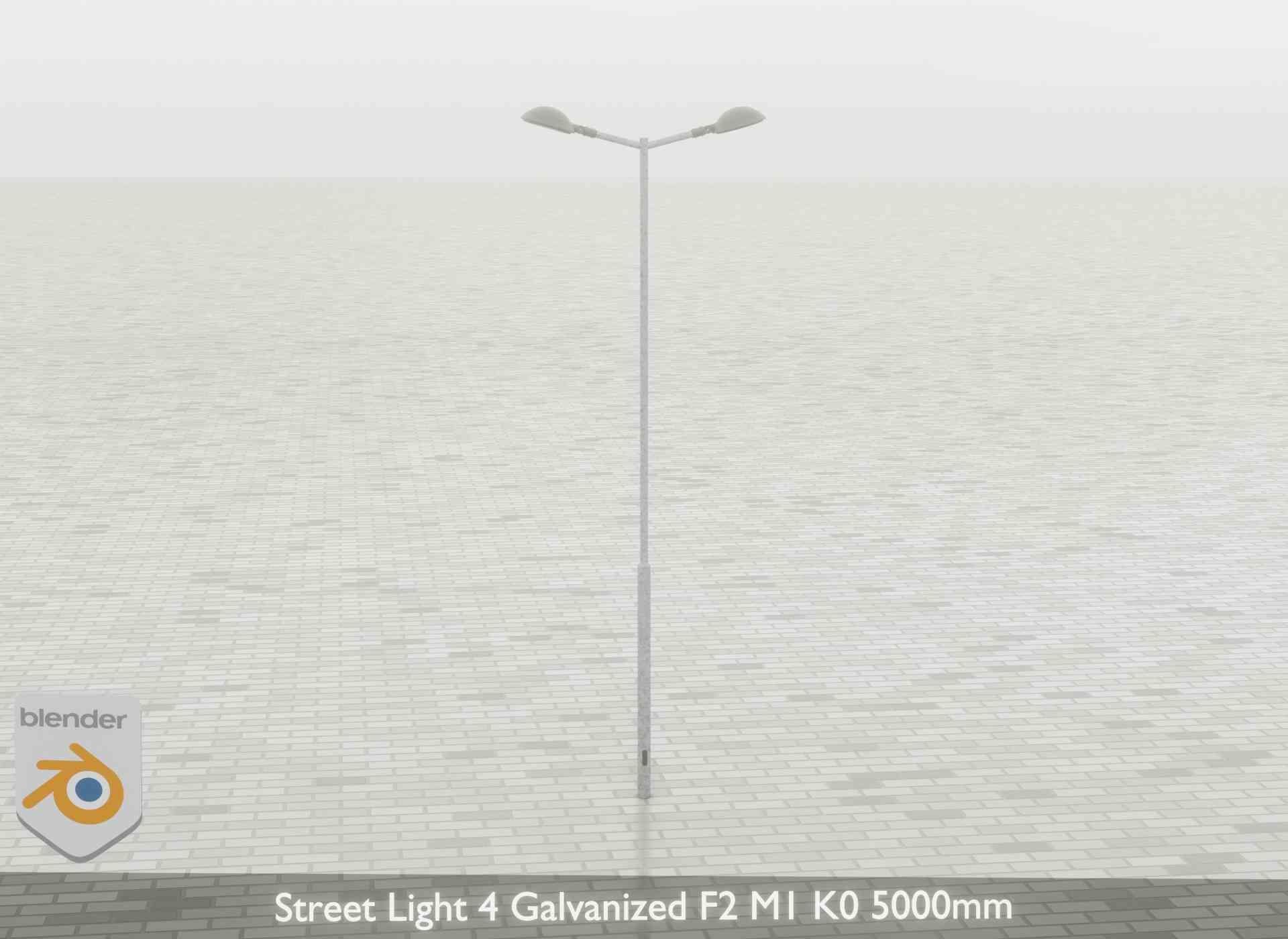 Street Light 4 Galvanized F2 M1 K0 5000mm Low-poly 3D model_59