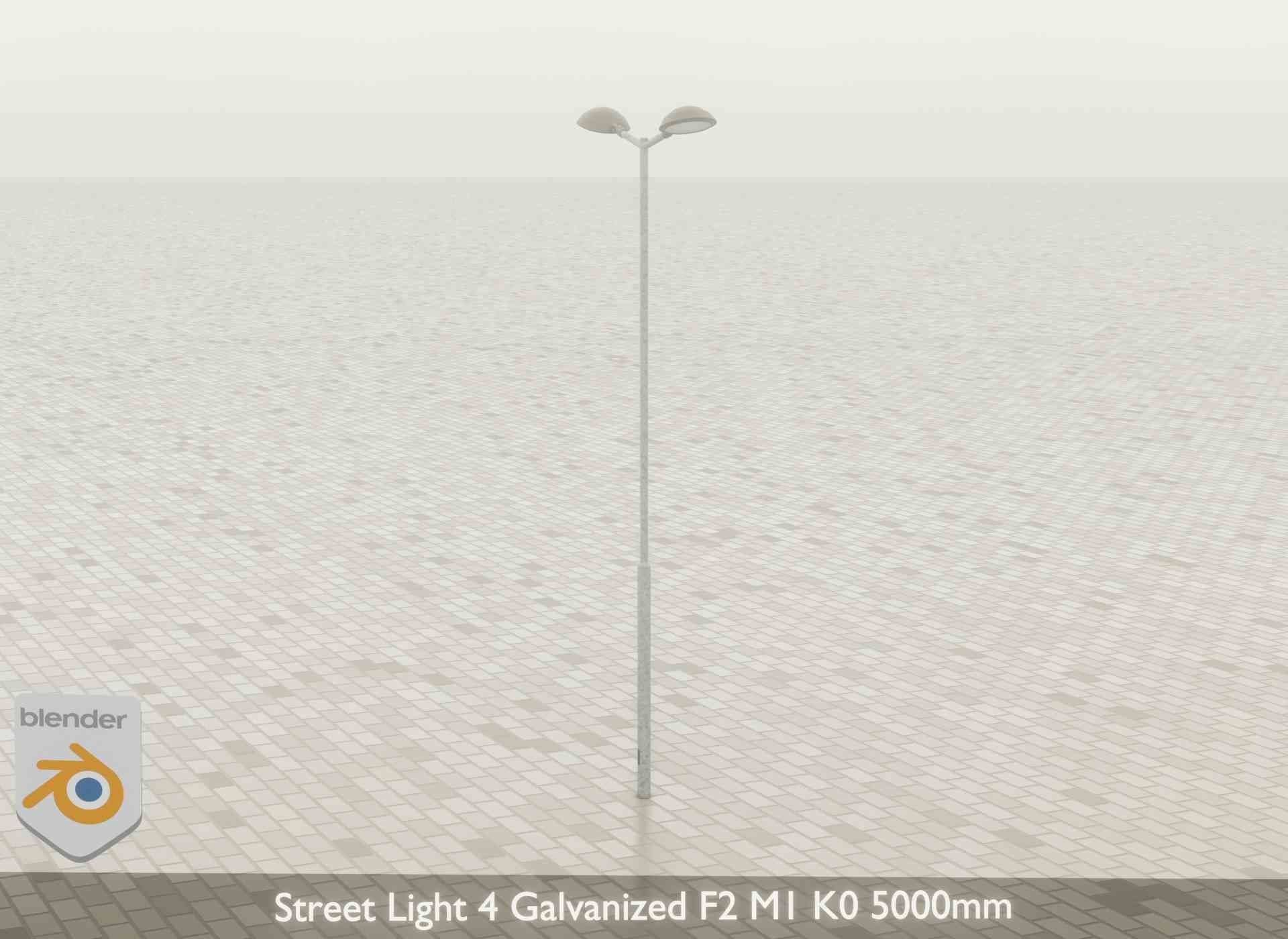 Street Light 4 Galvanized F2 M1 K0 5000mm Low-poly 3D model_47