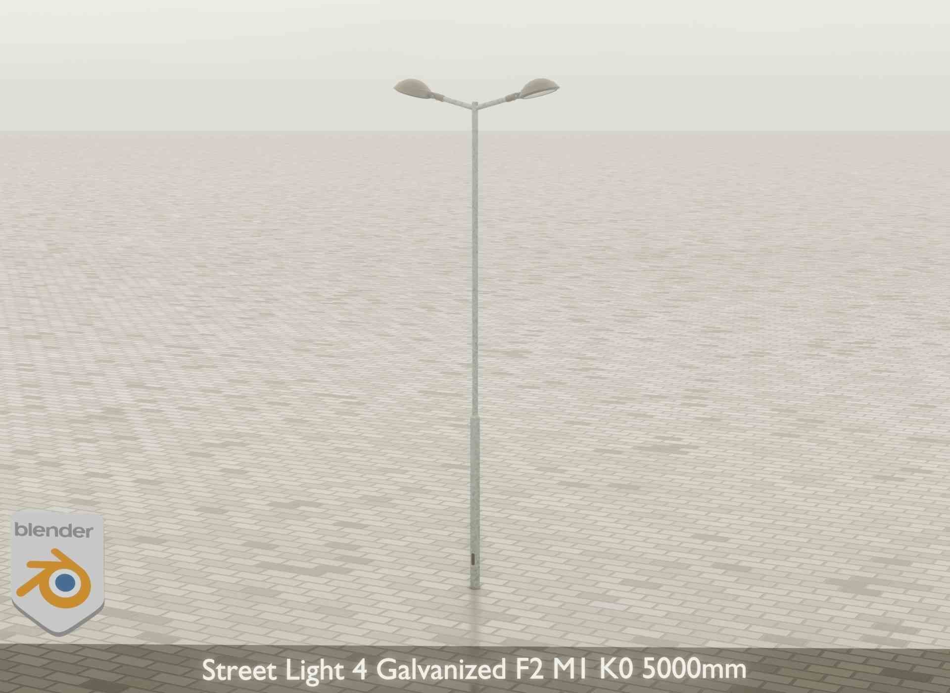 Street Light 4 Galvanized F2 M1 K0 5000mm Low-poly 3D model_43