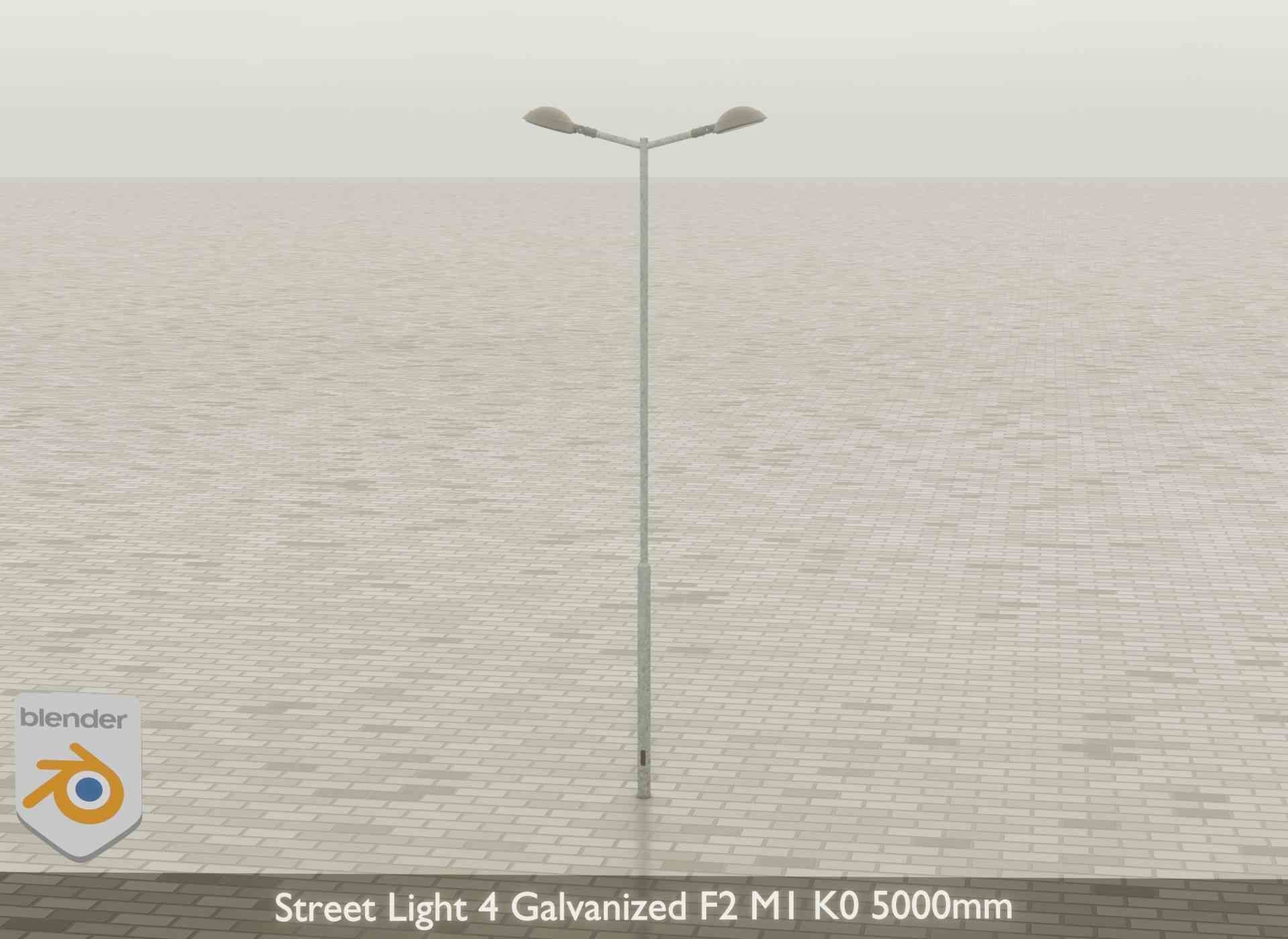 Street Light 4 Galvanized F2 M1 K0 5000mm Low-poly 3D model_41