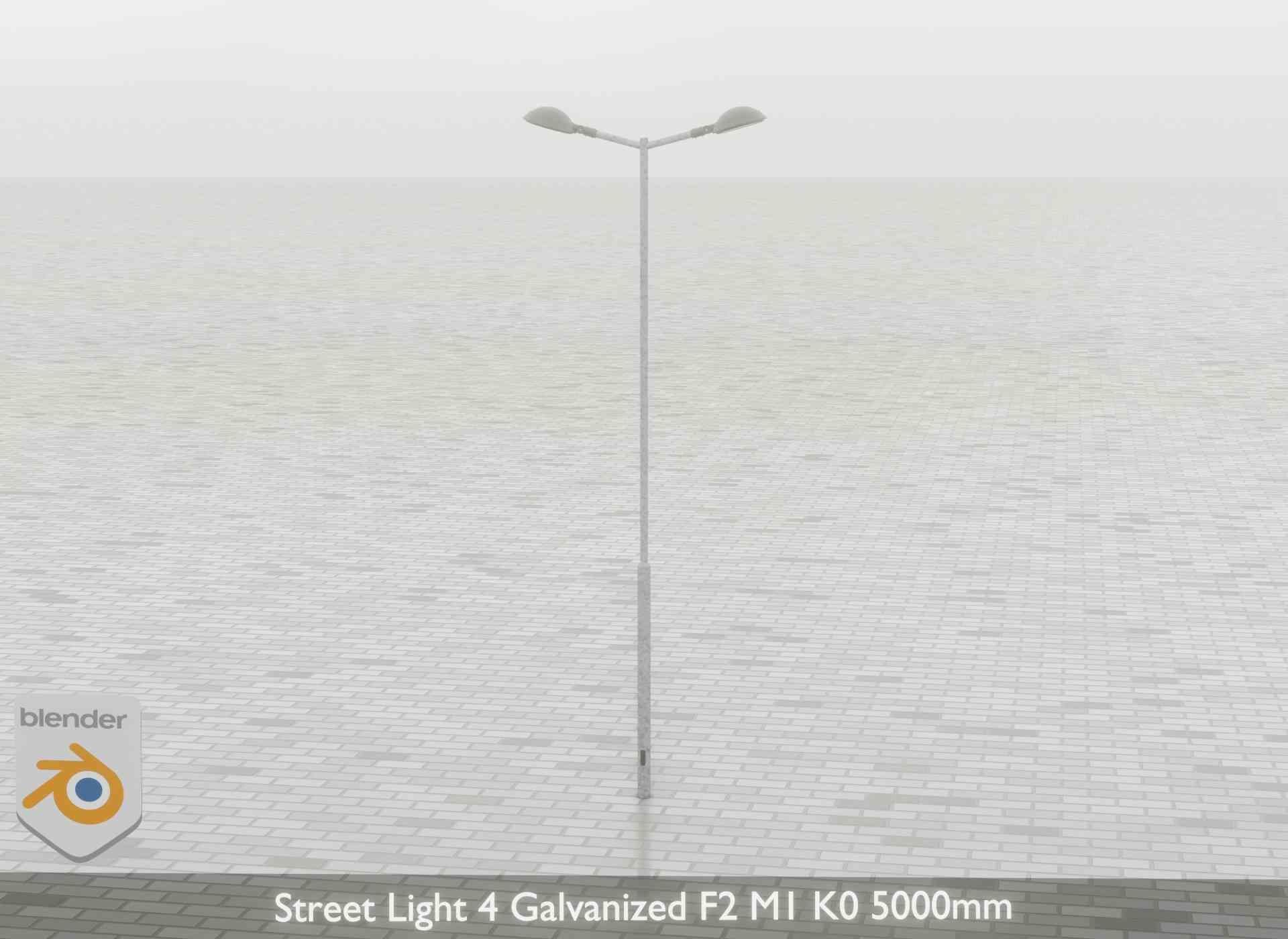 Street Light 4 Galvanized F2 M1 K0 5000mm Low-poly 3D model_61