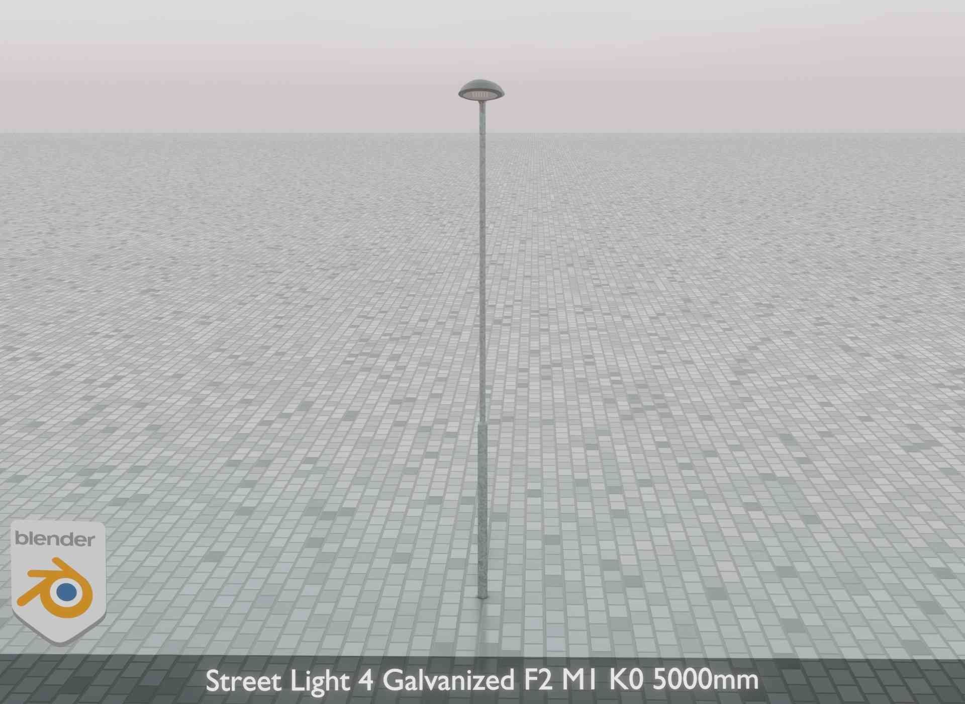 Street Light 4 Galvanized F2 M1 K0 5000mm Low-poly 3D model_70