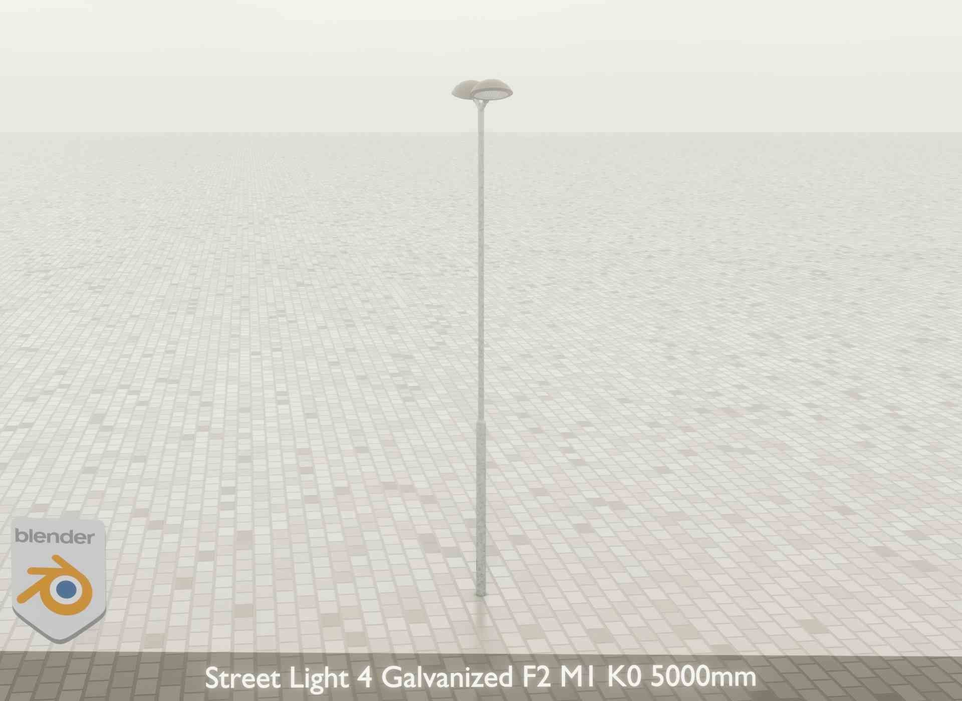 Street Light 4 Galvanized F2 M1 K0 5000mm Low-poly 3D model_49
