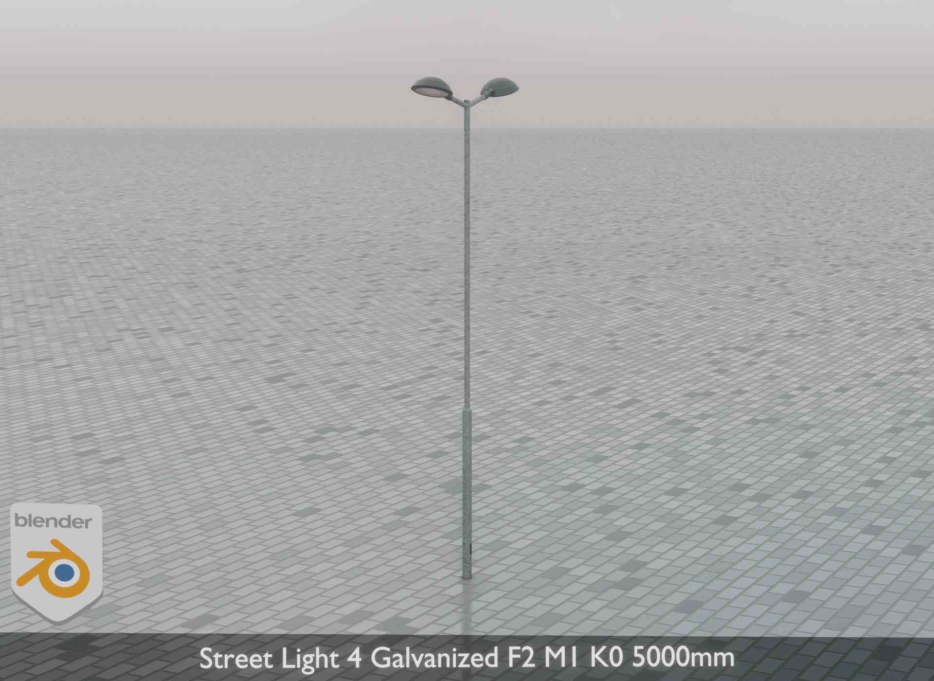 Street Light 4 Galvanized F2 M1 K0 5000mm Low-poly 3D model_73