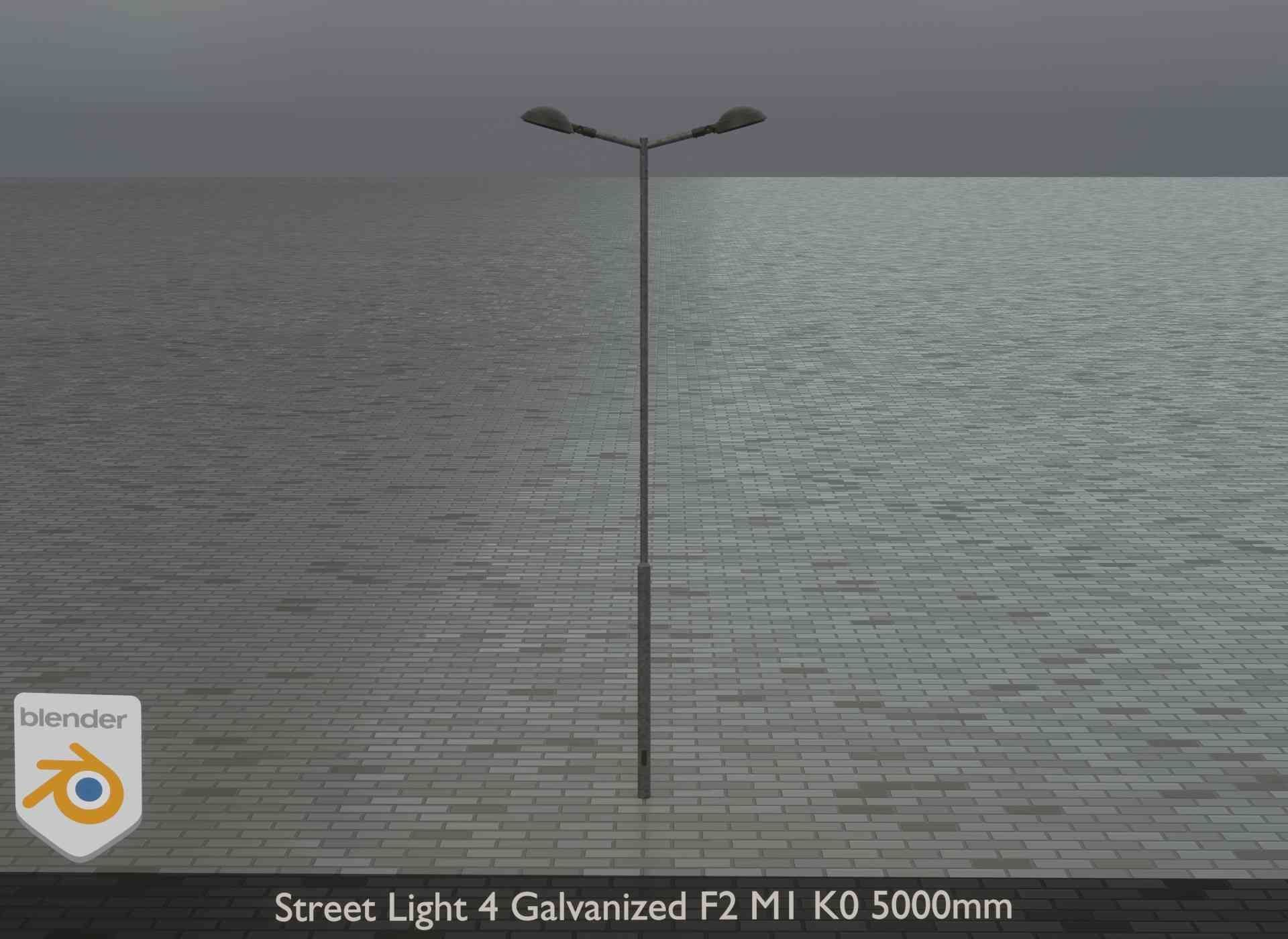 Street Light 4 Galvanized F2 M1 K0 5000mm Low-poly 3D model_20