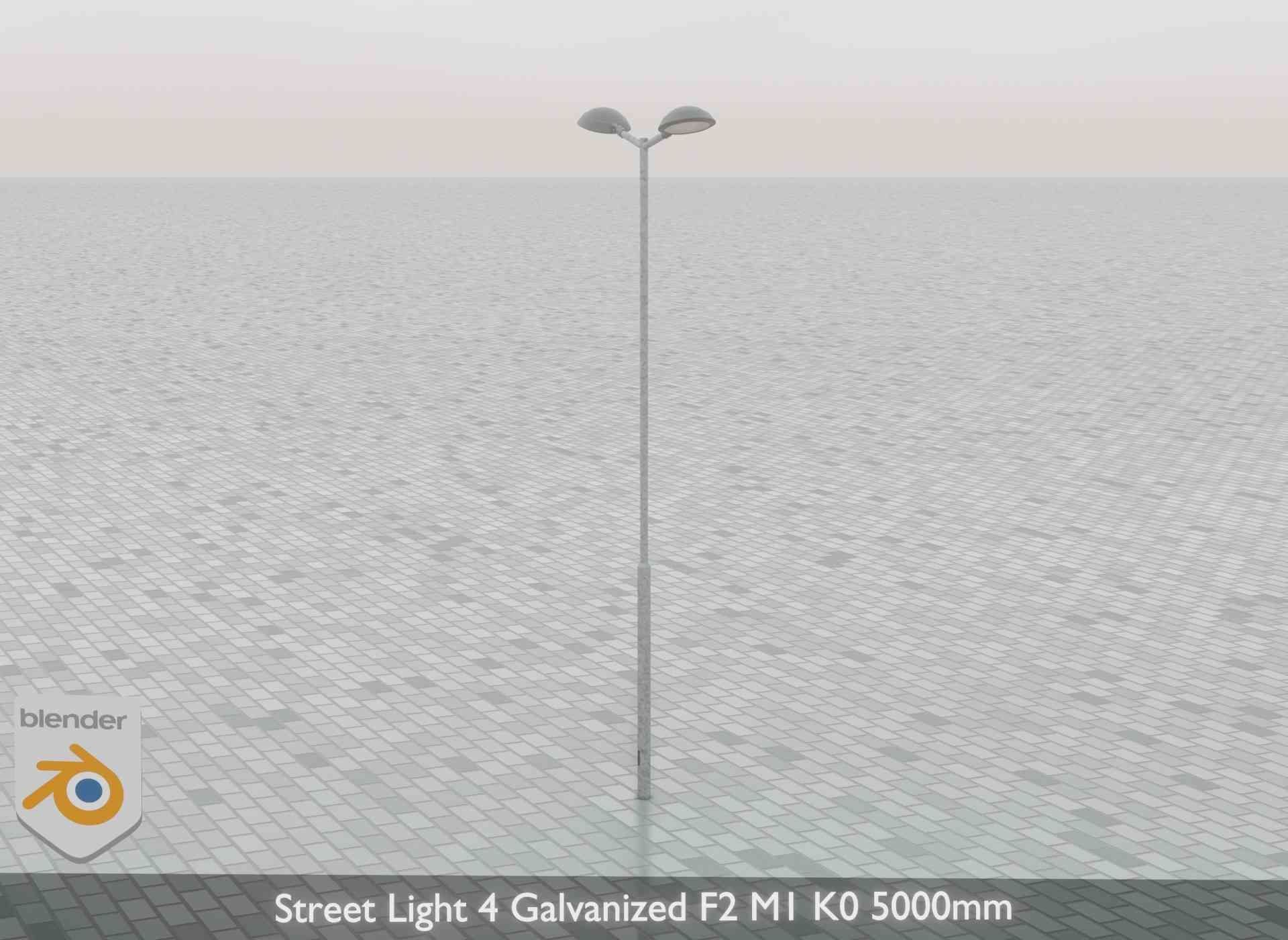 Street Light 4 Galvanized F2 M1 K0 5000mm Low-poly 3D model_67