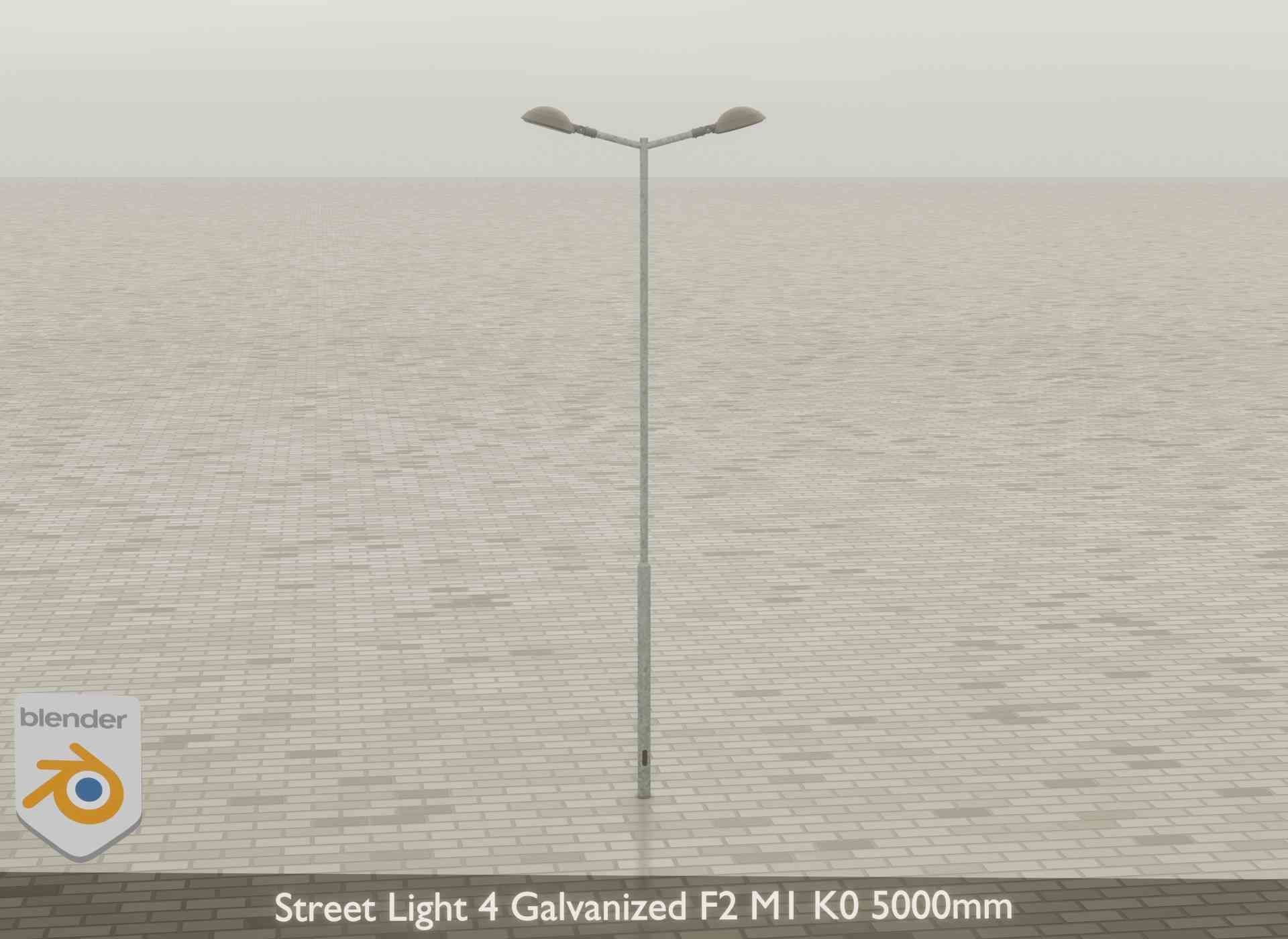 Street Light 4 Galvanized F2 M1 K0 5000mm Low-poly 3D model_39