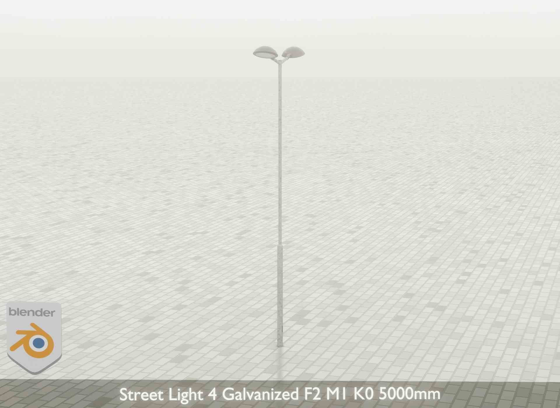 Street Light 4 Galvanized F2 M1 K0 5000mm Low-poly 3D model_52