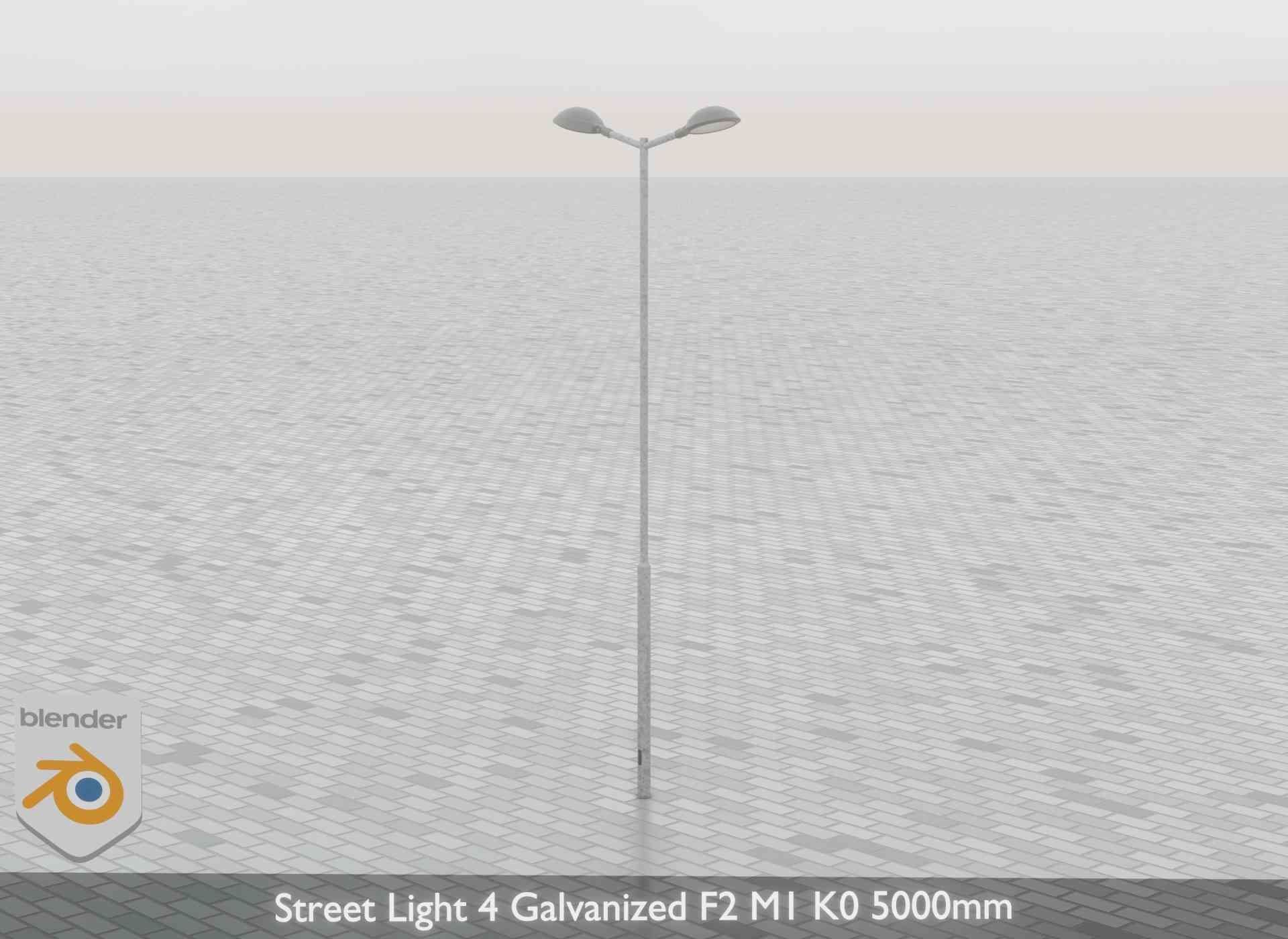 Street Light 4 Galvanized F2 M1 K0 5000mm Low-poly 3D model_65