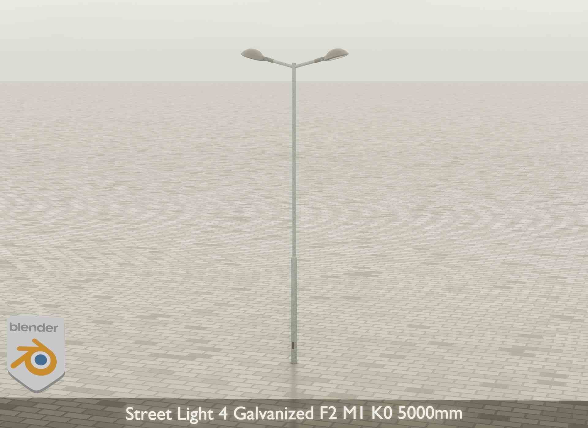 Street Light 4 Galvanized F2 M1 K0 5000mm Low-poly 3D model_42