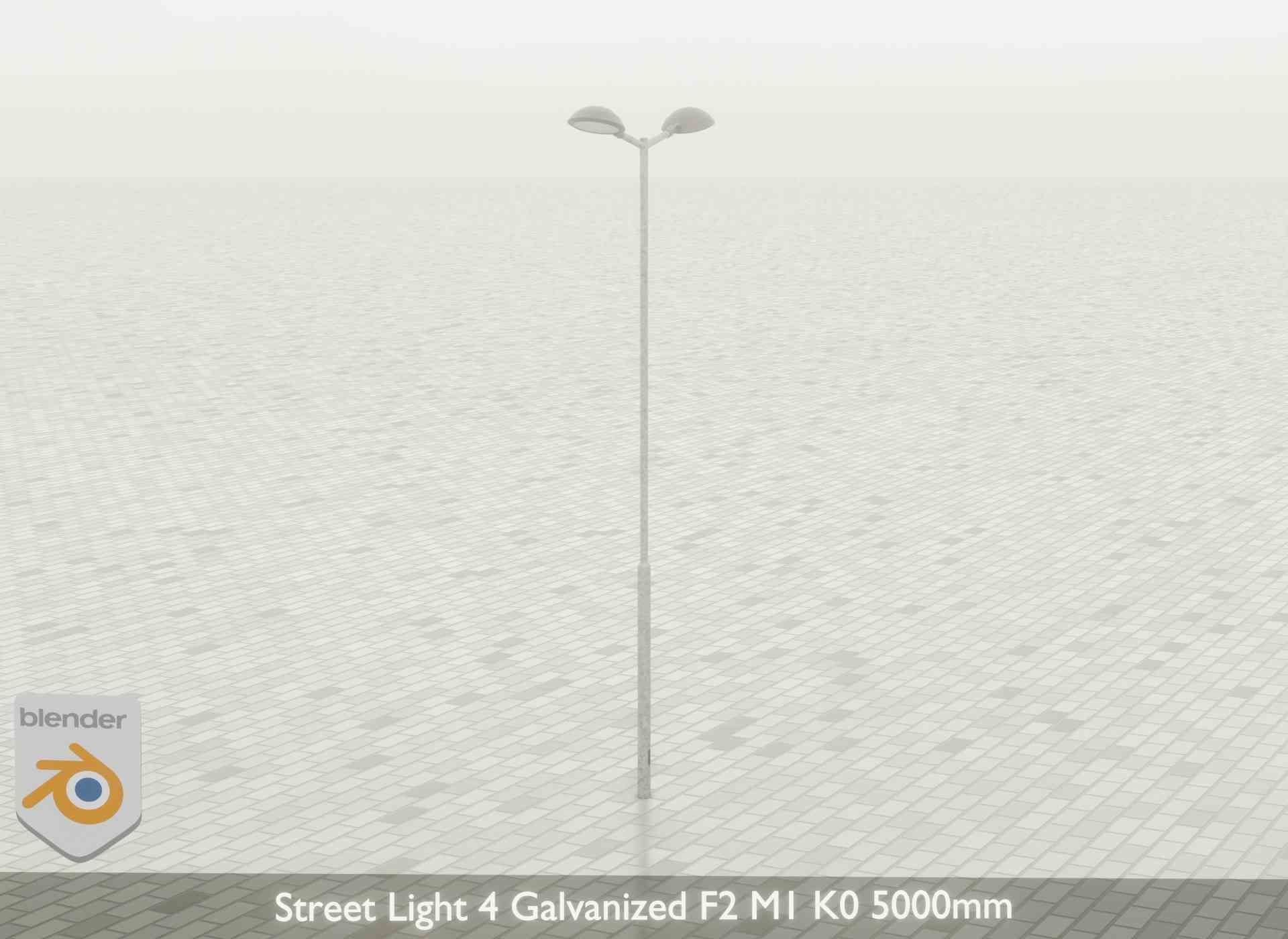 Street Light 4 Galvanized F2 M1 K0 5000mm Low-poly 3D model_53