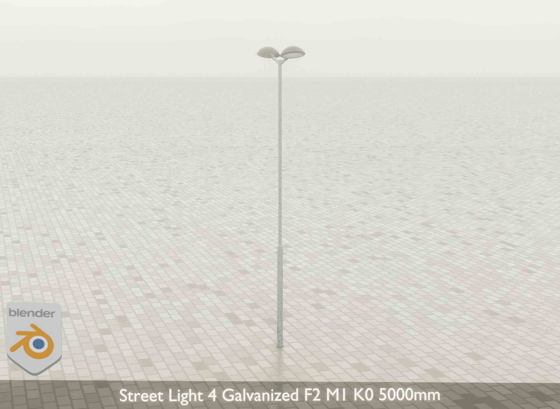 Street Light 4 Galvanized F2 M1 K0 5000mm Low-poly 3D model_48