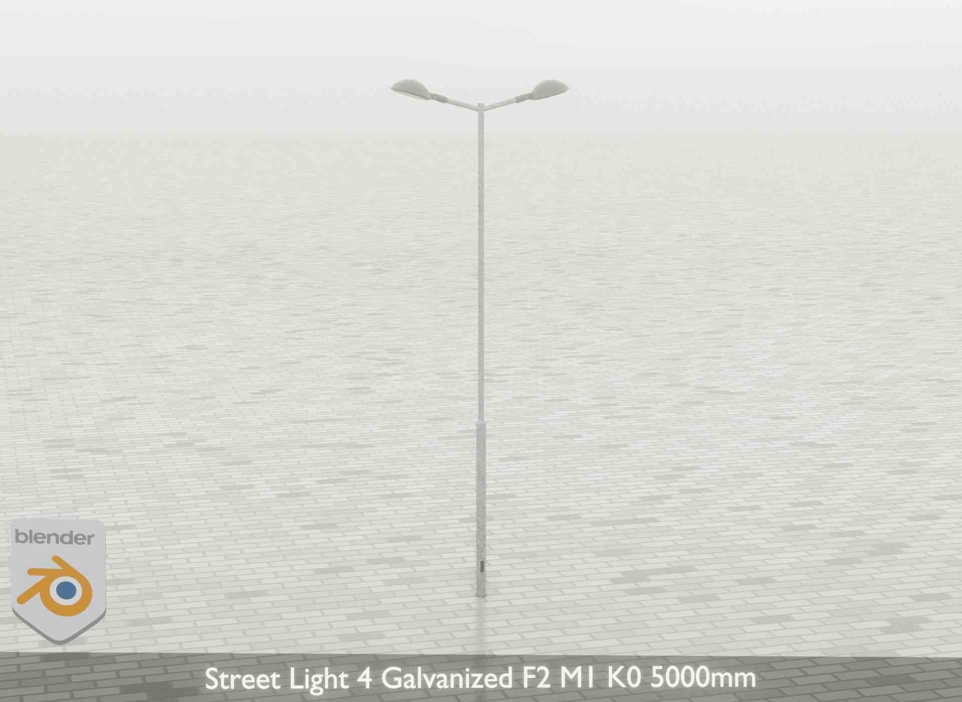 Street Light 4 Galvanized F2 M1 K0 5000mm Low-poly 3D model_58