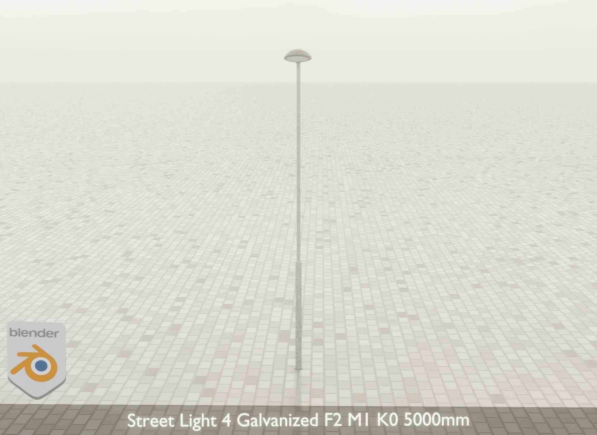 Street Light 4 Galvanized F2 M1 K0 5000mm Low-poly 3D model_50