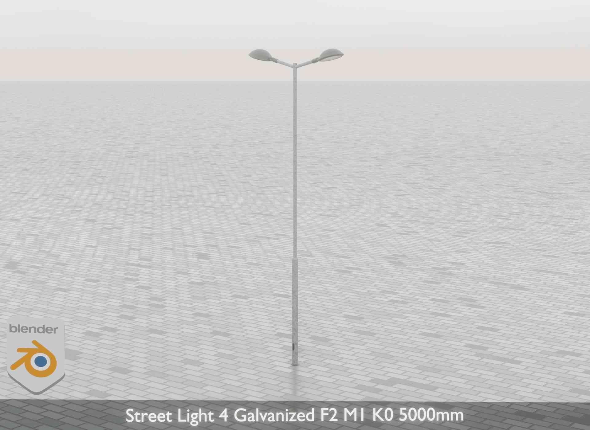 Street Light 4 Galvanized F2 M1 K0 5000mm Low-poly 3D model_64