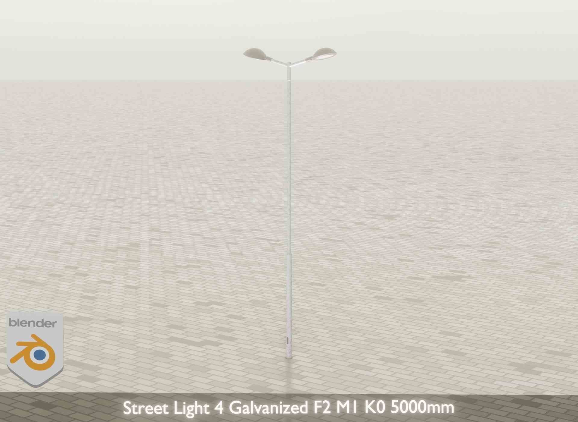 Street Light 4 Galvanized F2 M1 K0 5000mm Low-poly 3D model_44