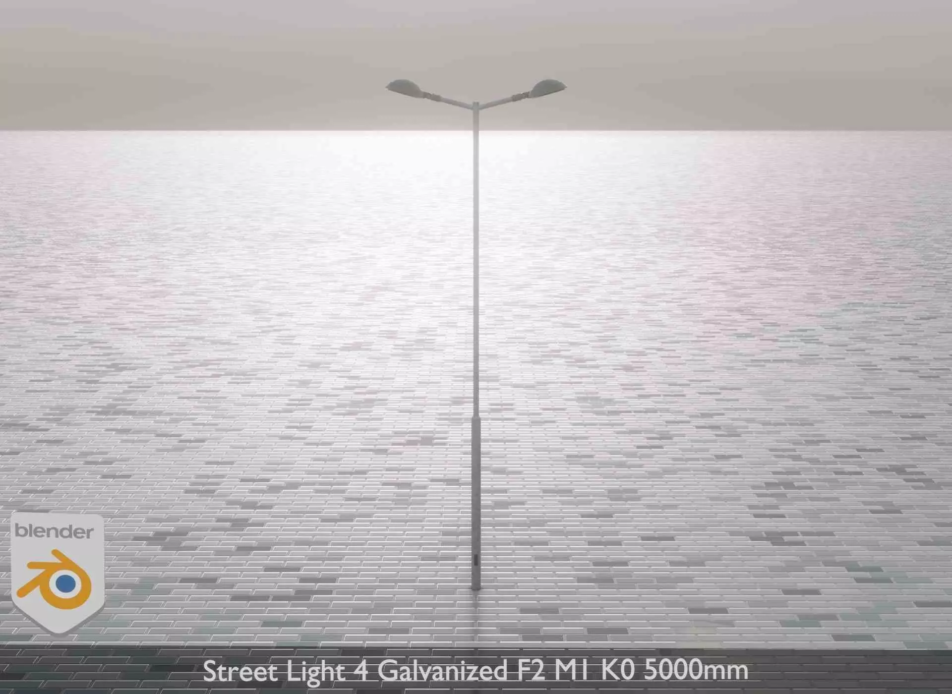 Street Light 4 Galvanized F2 M1 K0 5000mm Low-poly 3D model_0