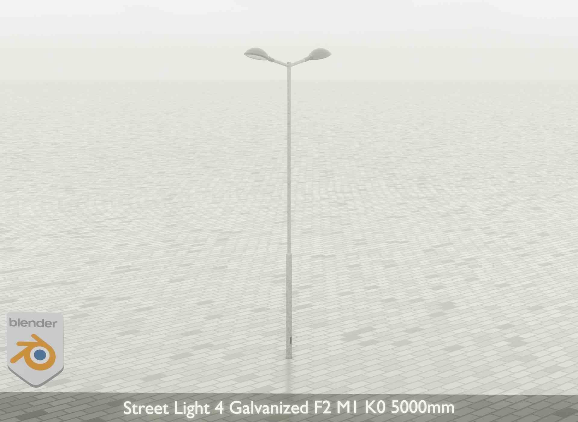 Street Light 4 Galvanized F2 M1 K0 5000mm Low-poly 3D model_55