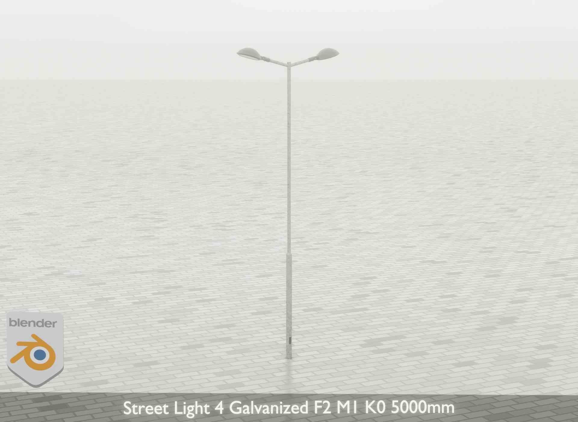 Street Light 4 Galvanized F2 M1 K0 5000mm Low-poly 3D model_57