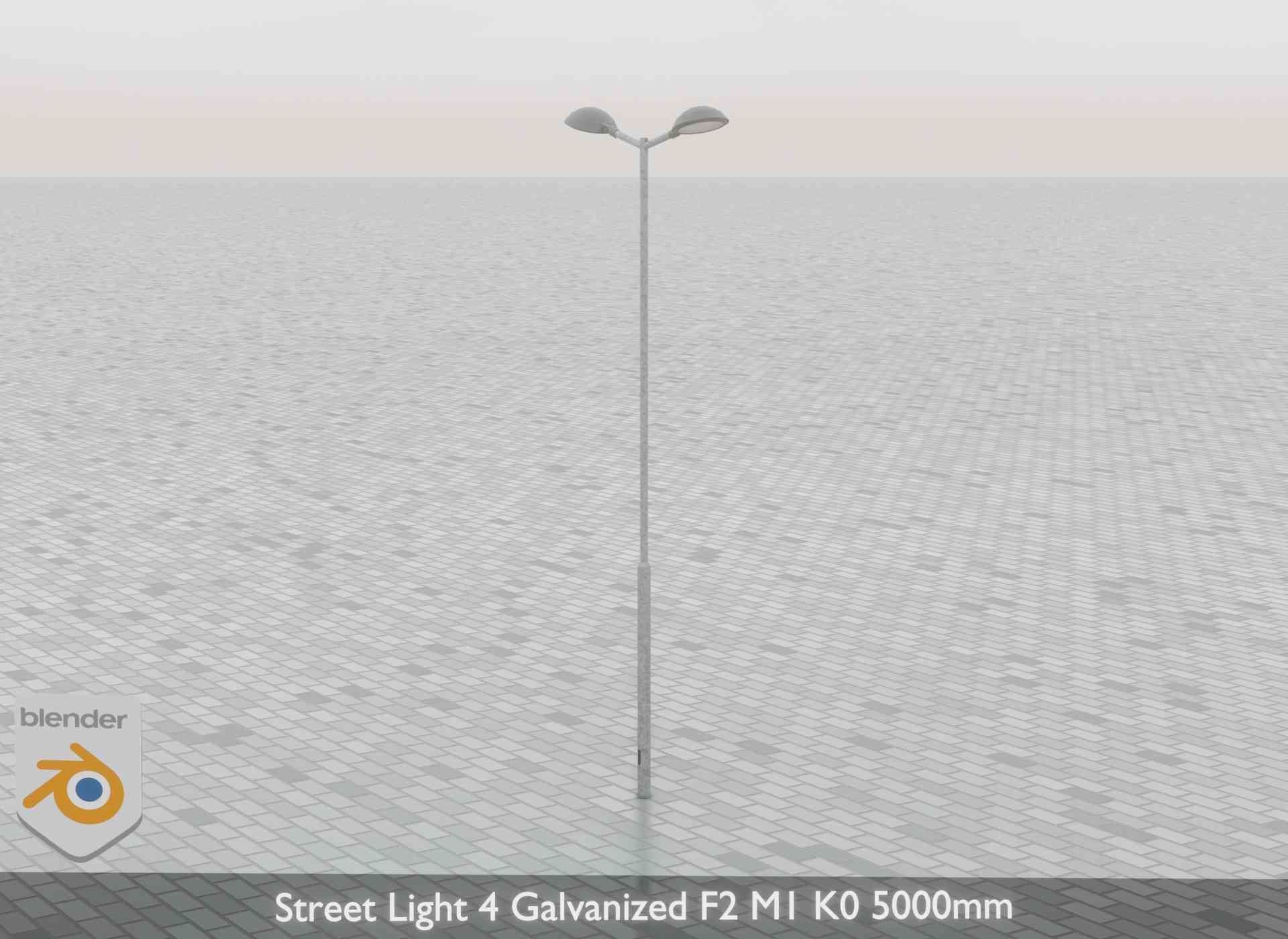 Street Light 4 Galvanized F2 M1 K0 5000mm Low-poly 3D model_66