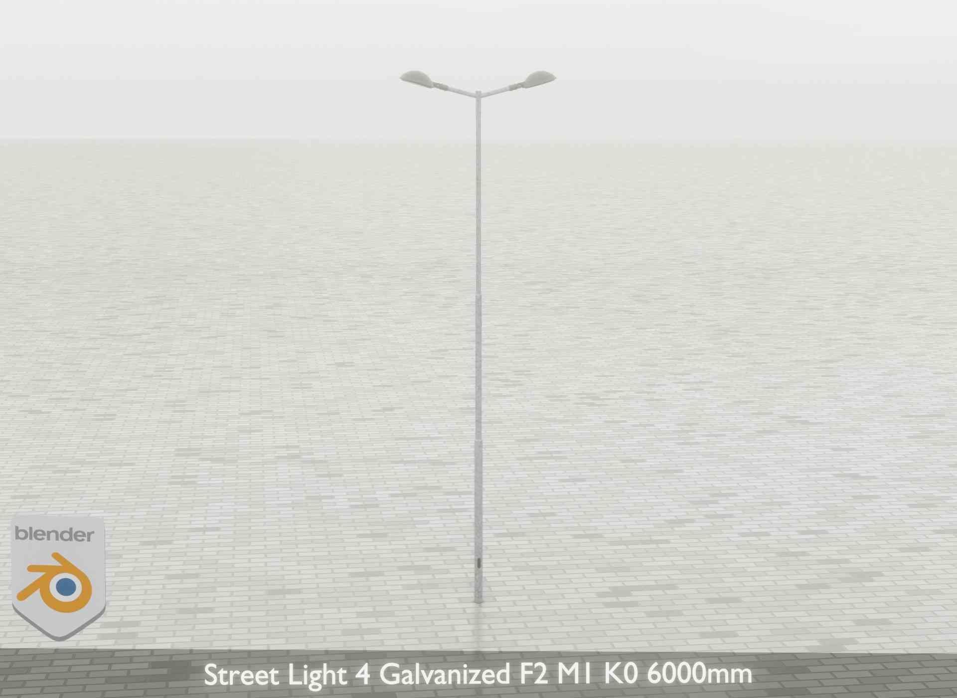 Street Light 4 Galvanized F2 M1 K0 6000mm Low-poly 3D model_59