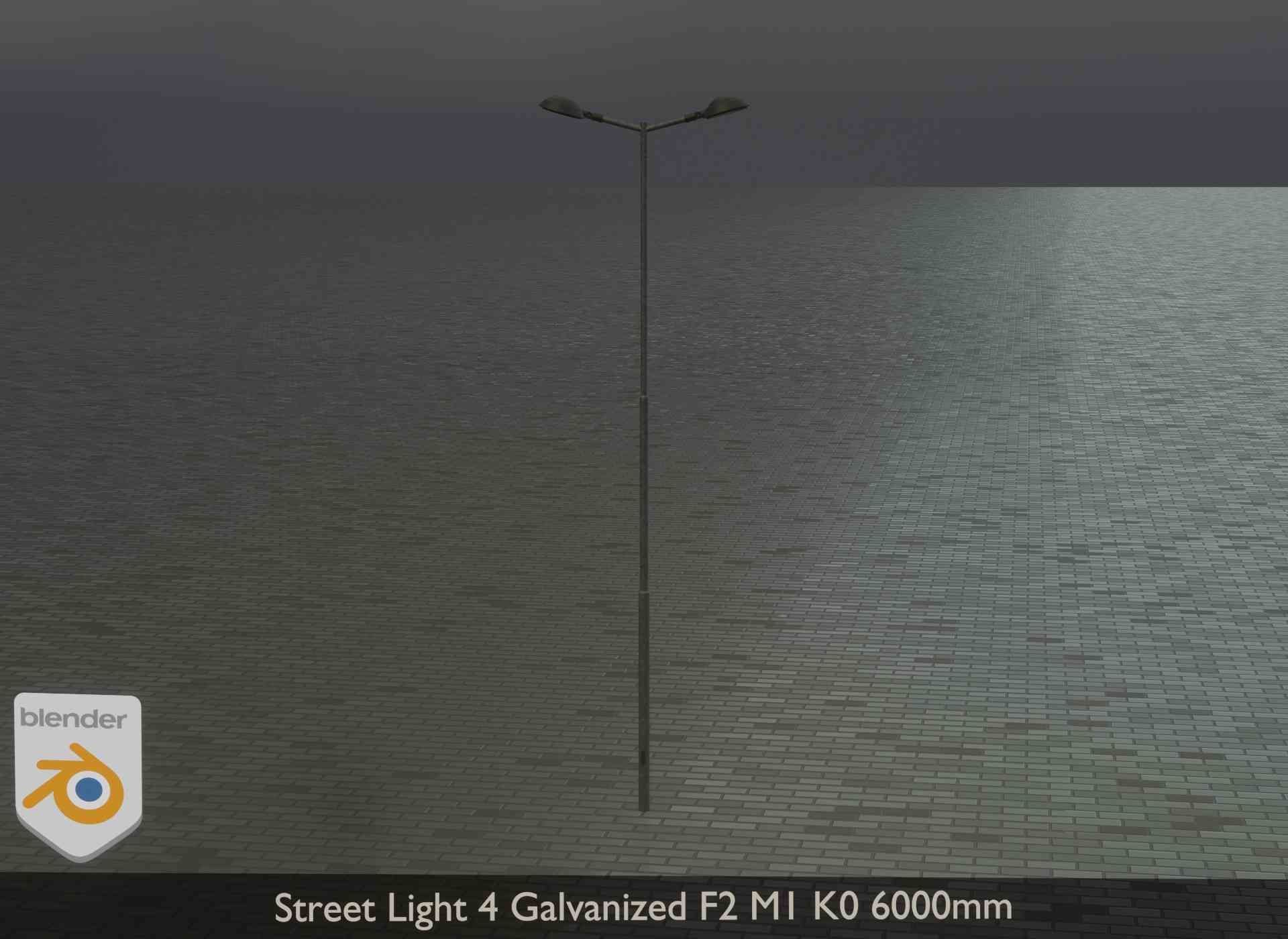 Street Light 4 Galvanized F2 M1 K0 6000mm Low-poly 3D model_21
