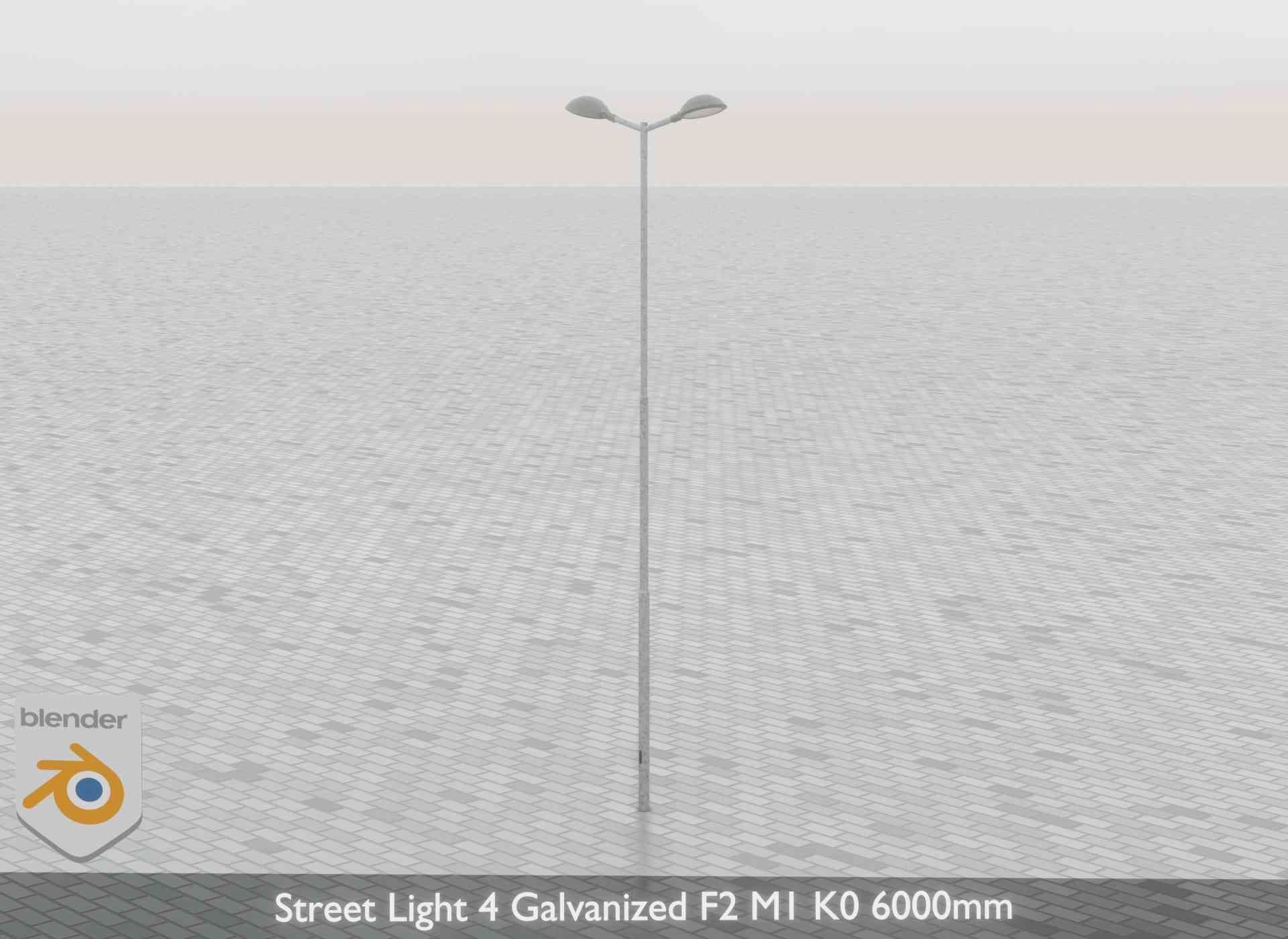 Street Light 4 Galvanized F2 M1 K0 6000mm Low-poly 3D model_65