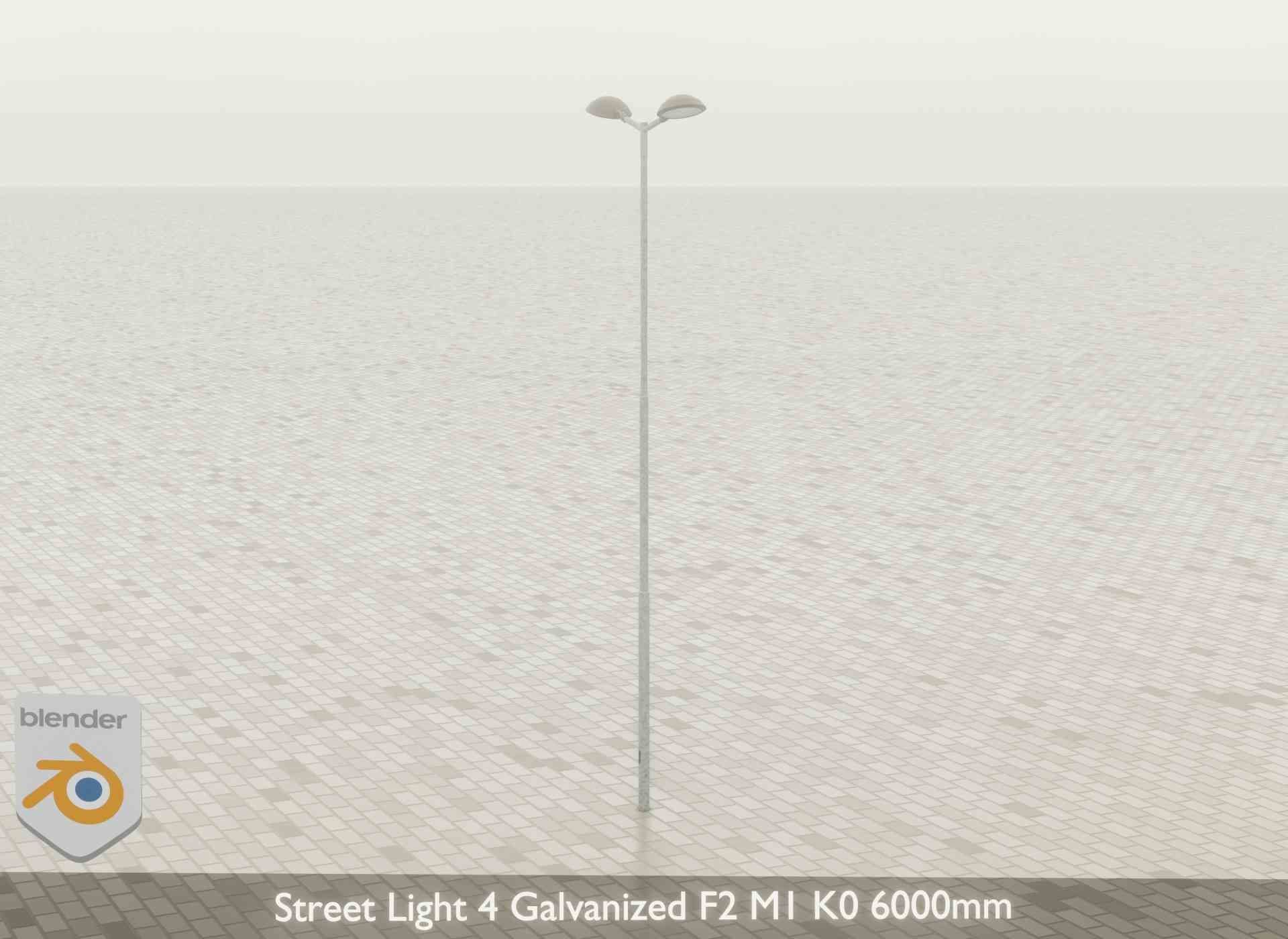Street Light 4 Galvanized F2 M1 K0 6000mm Low-poly 3D model_47