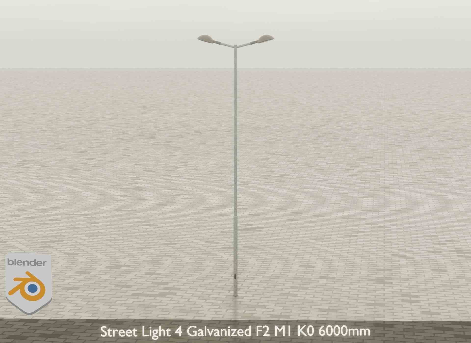 Street Light 4 Galvanized F2 M1 K0 6000mm Low-poly 3D model_41