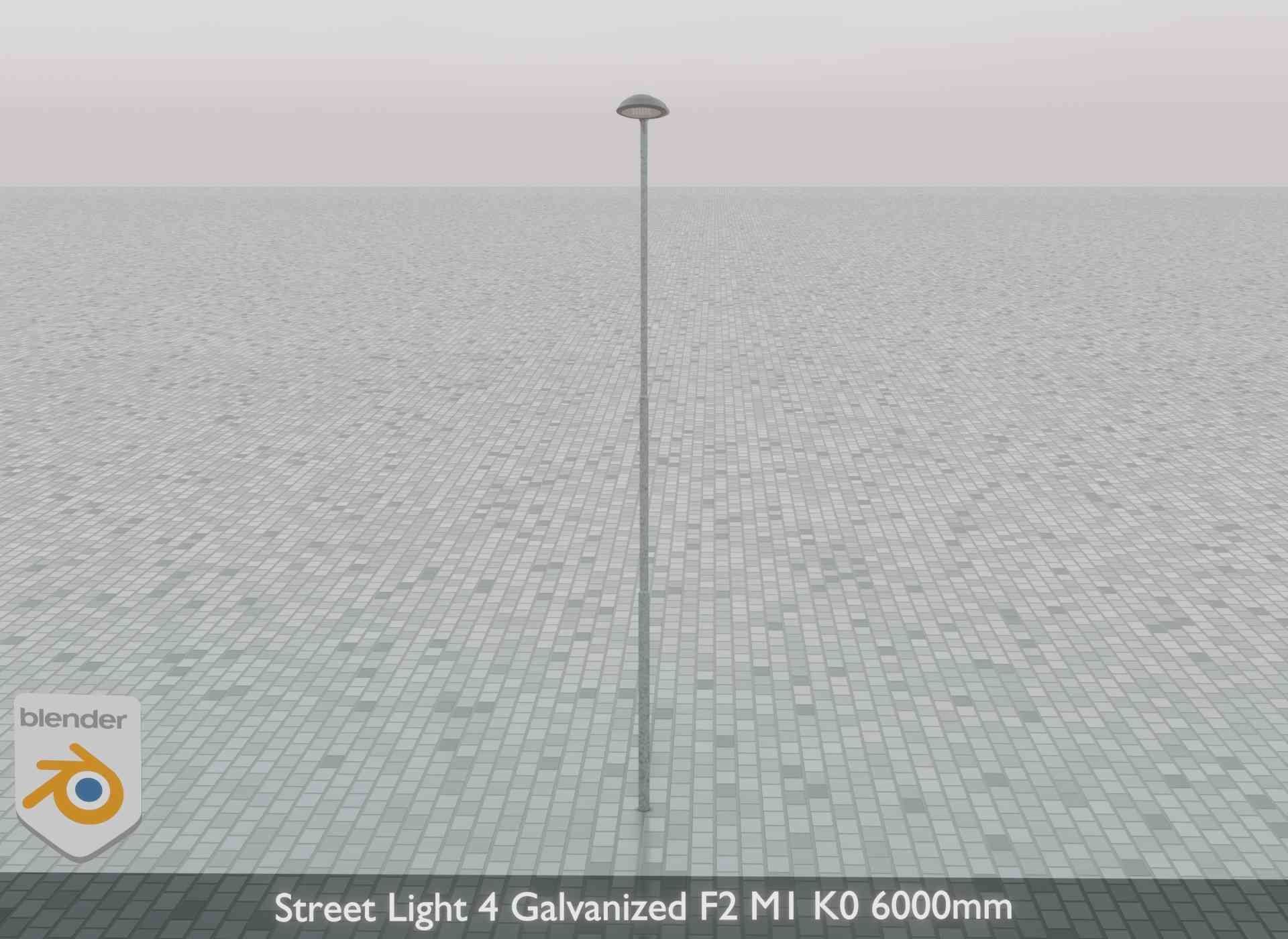 Street Light 4 Galvanized F2 M1 K0 6000mm Low-poly 3D model_70