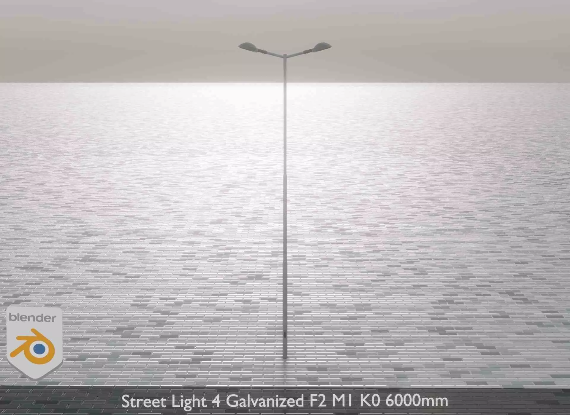 Street Light 4 Galvanized F2 M1 K0 6000mm Low-poly 3D model_0