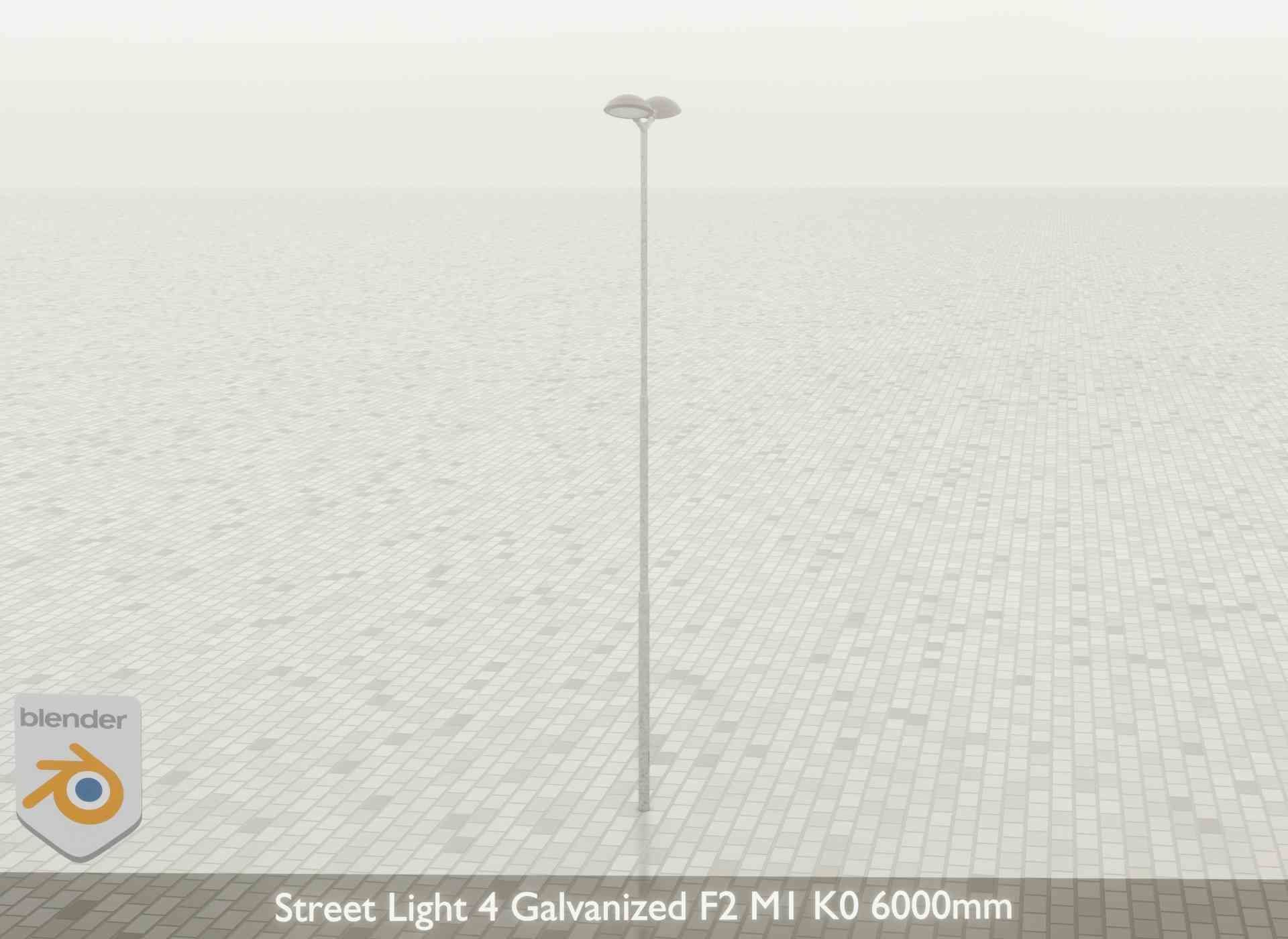 Street Light 4 Galvanized F2 M1 K0 6000mm Low-poly 3D model_51