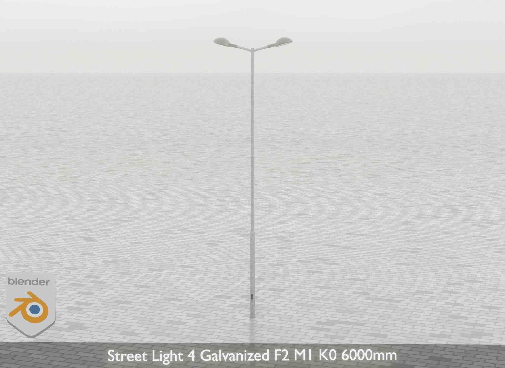 Street Light 4 Galvanized F2 M1 K0 6000mm Low-poly 3D model_62