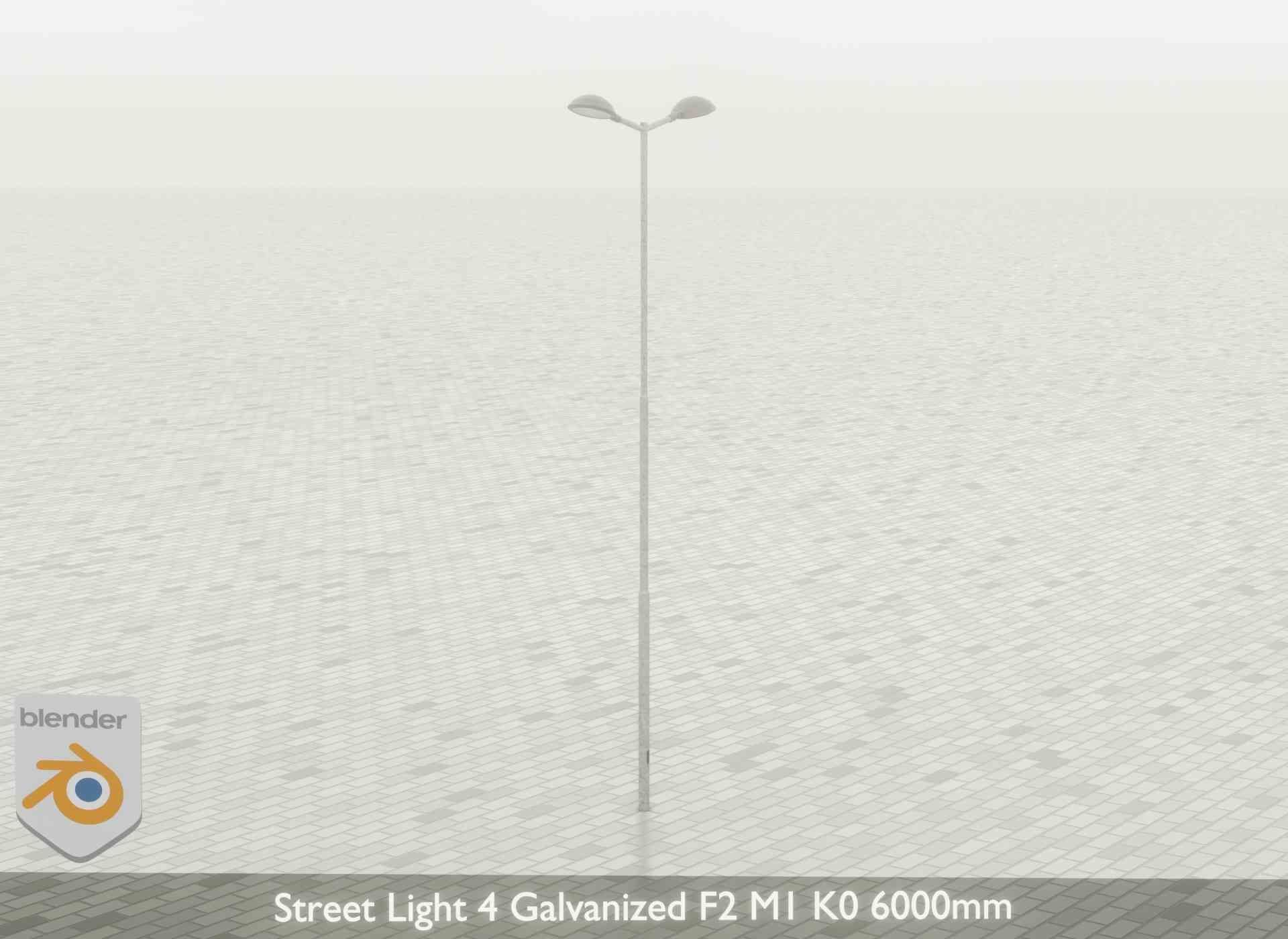 Street Light 4 Galvanized F2 M1 K0 6000mm Low-poly 3D model_54