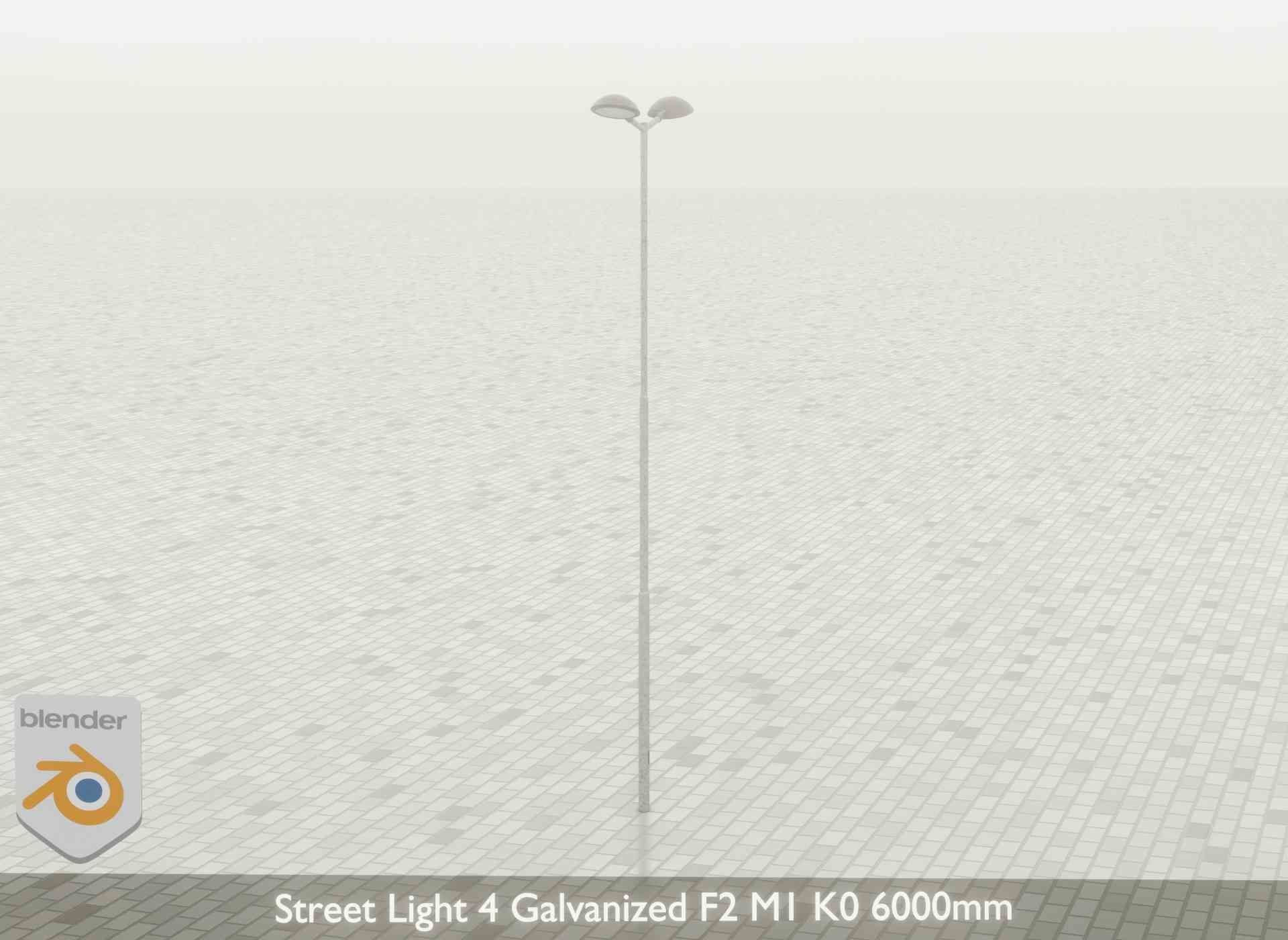 Street Light 4 Galvanized F2 M1 K0 6000mm Low-poly 3D model_52