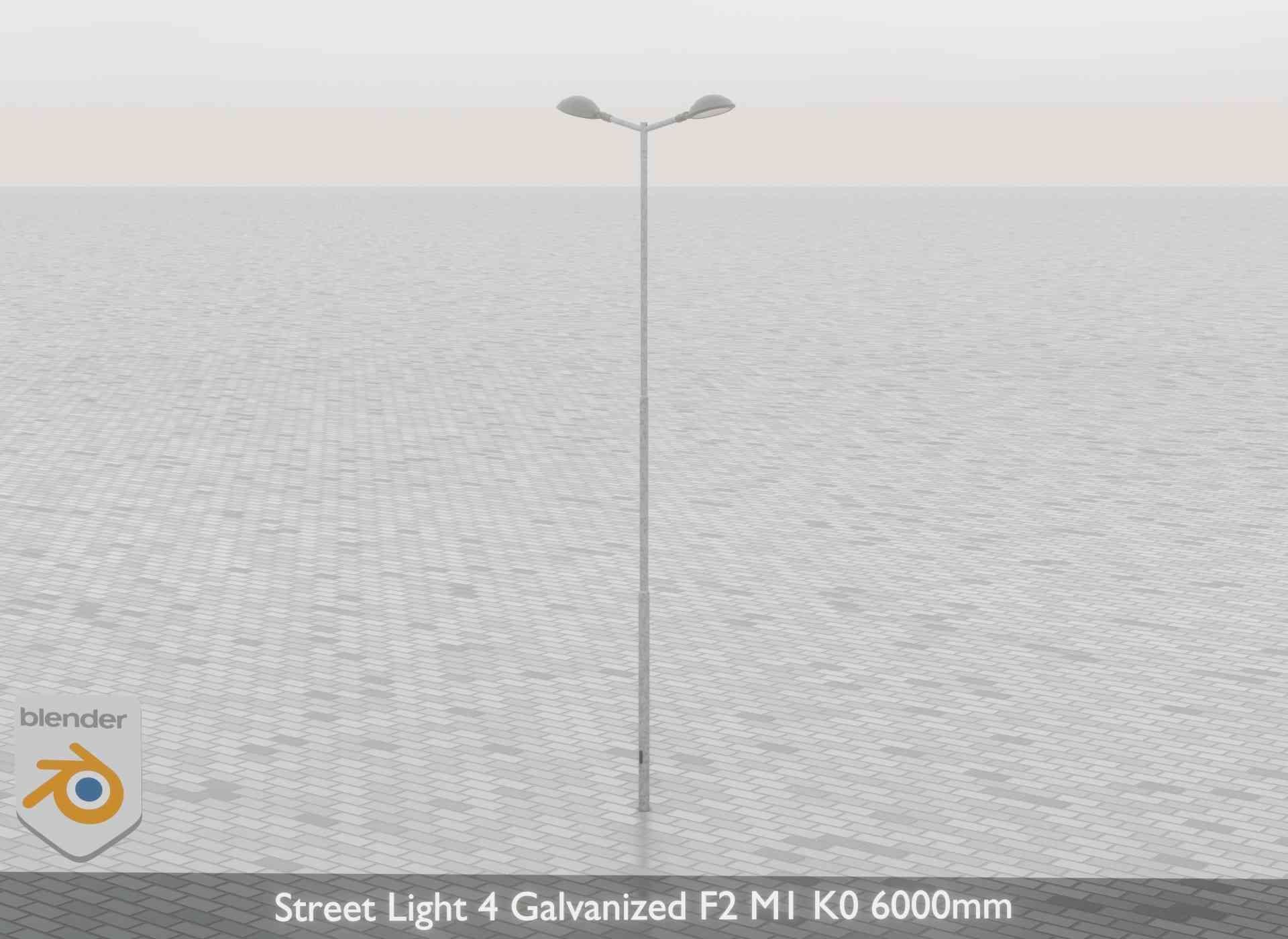 Street Light 4 Galvanized F2 M1 K0 6000mm Low-poly 3D model_64