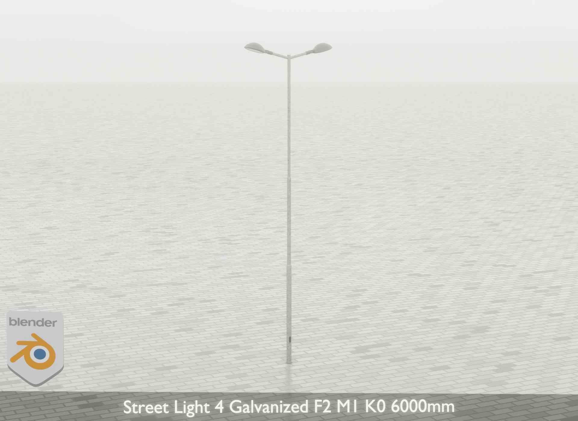 Street Light 4 Galvanized F2 M1 K0 6000mm Low-poly 3D model_57