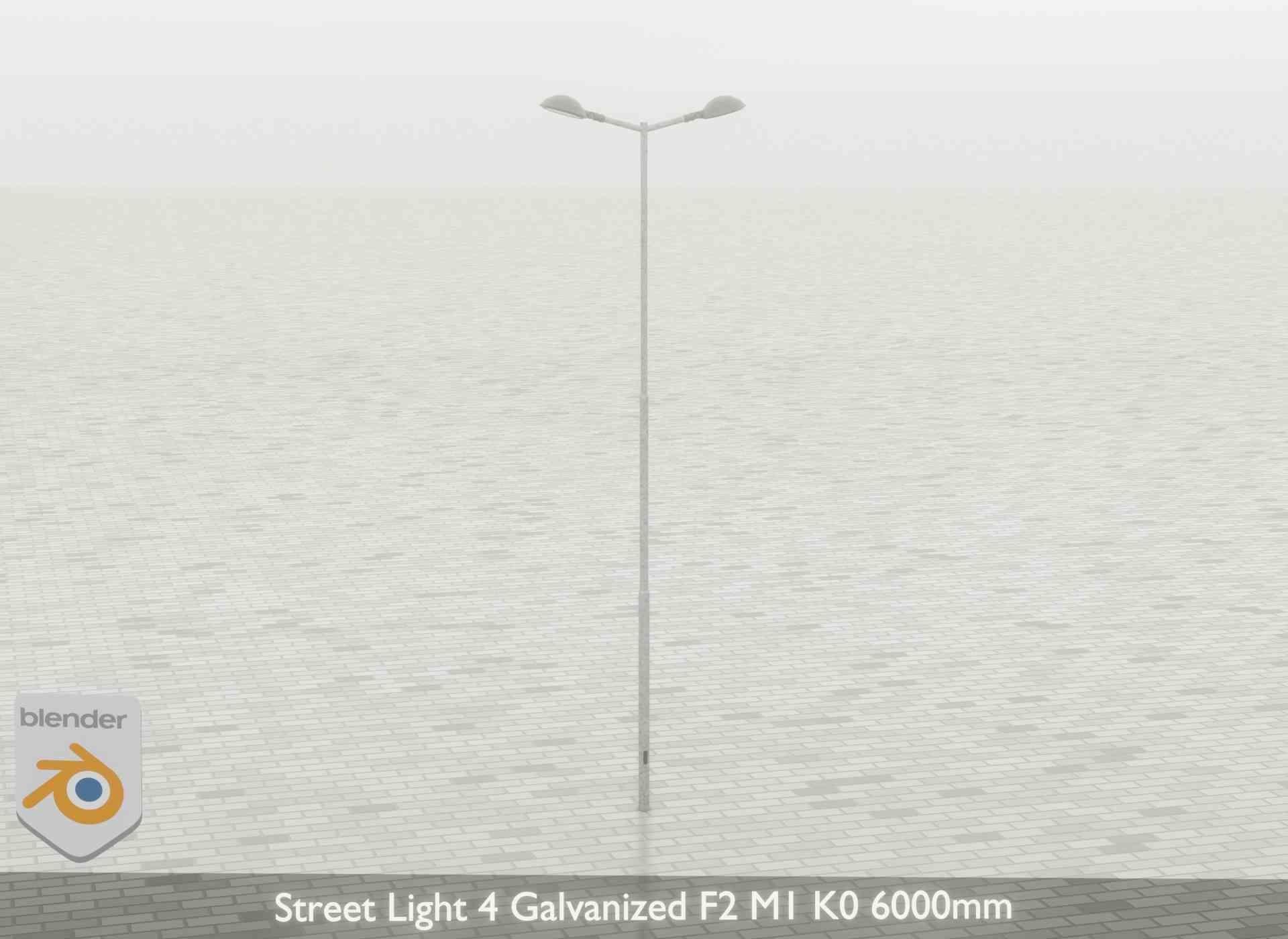 Street Light 4 Galvanized F2 M1 K0 6000mm Low-poly 3D model_58