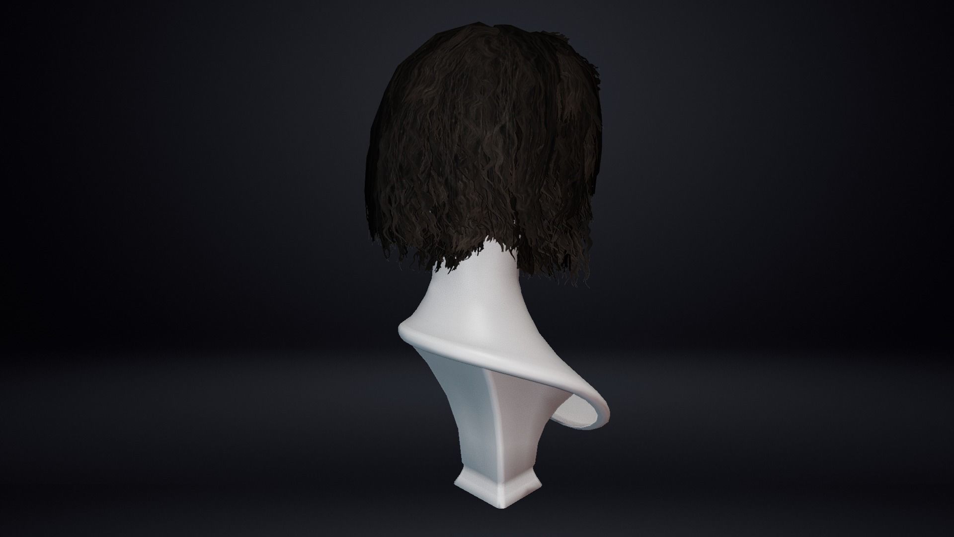 Female Hair Low-poly 3D model_10