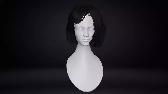 Female Hair Low-poly 3D model