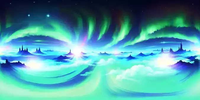 Skybox Green Blue Sky Free 3D model