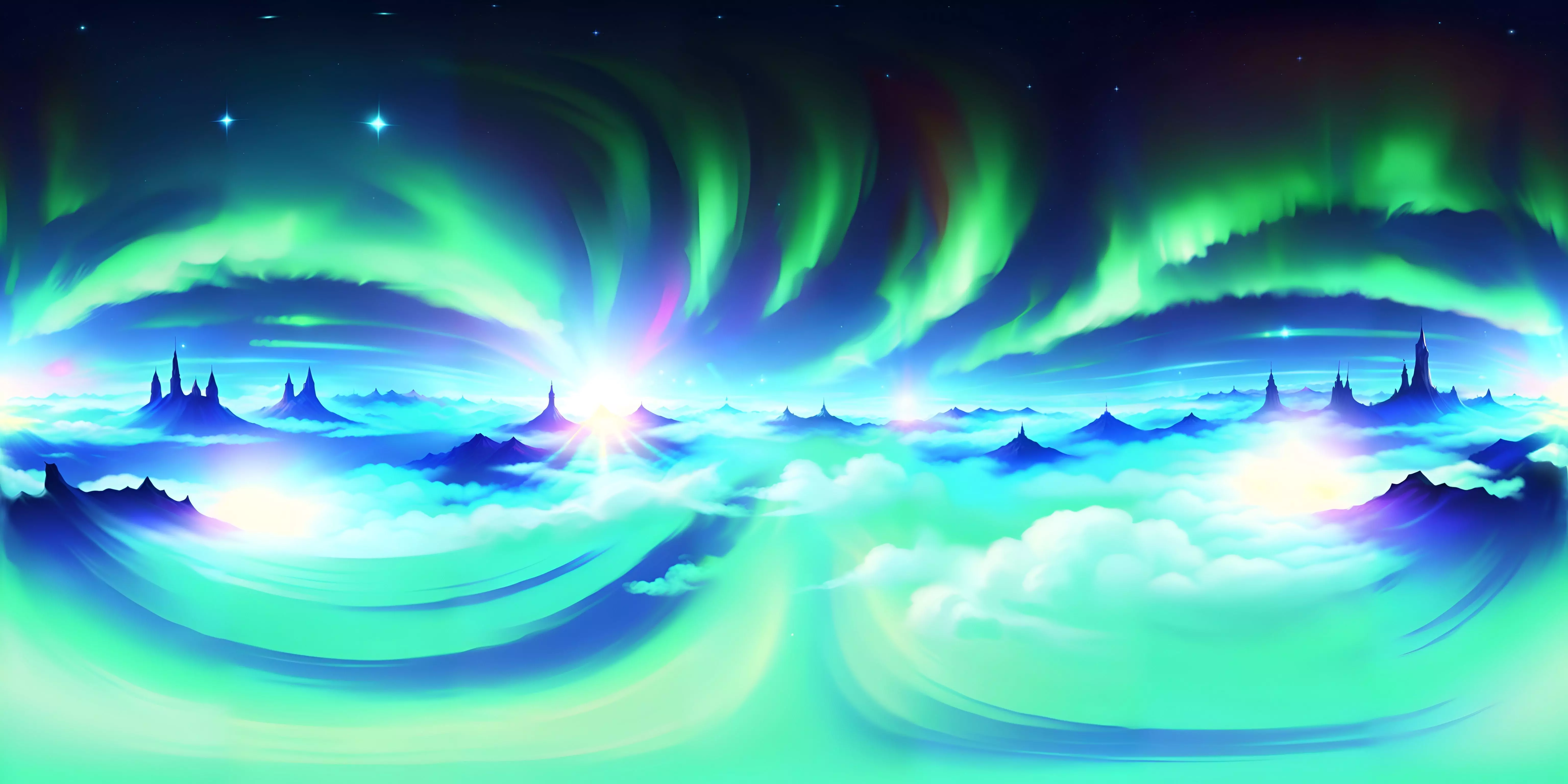 Skybox Green Blue Sky Free 3D model
