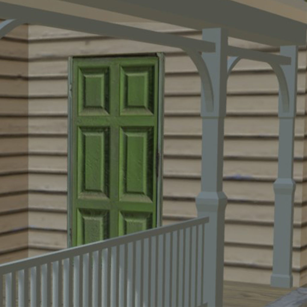 American Style Cottage - Town House Model Low-poly 3D model_5