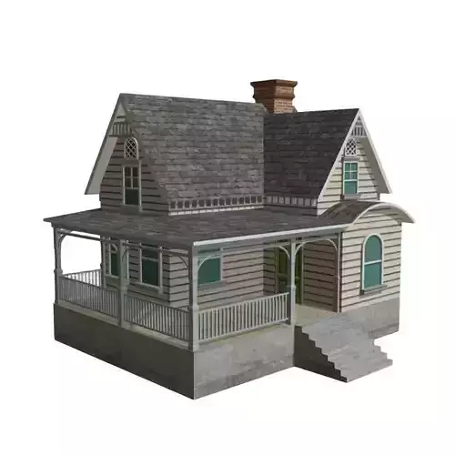 American Style Cottage - Town House Model Low-poly 3D model American Style Cottage - Town House Model Low-poly 3D model