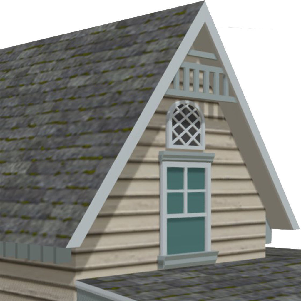 American Style Cottage - Town House Model Low-poly 3D model_4