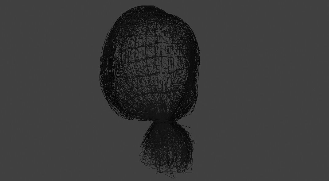 Female Hair Low-poly 3D model_14