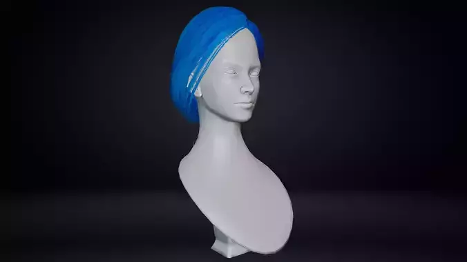 Female Hair Low-poly 3D model