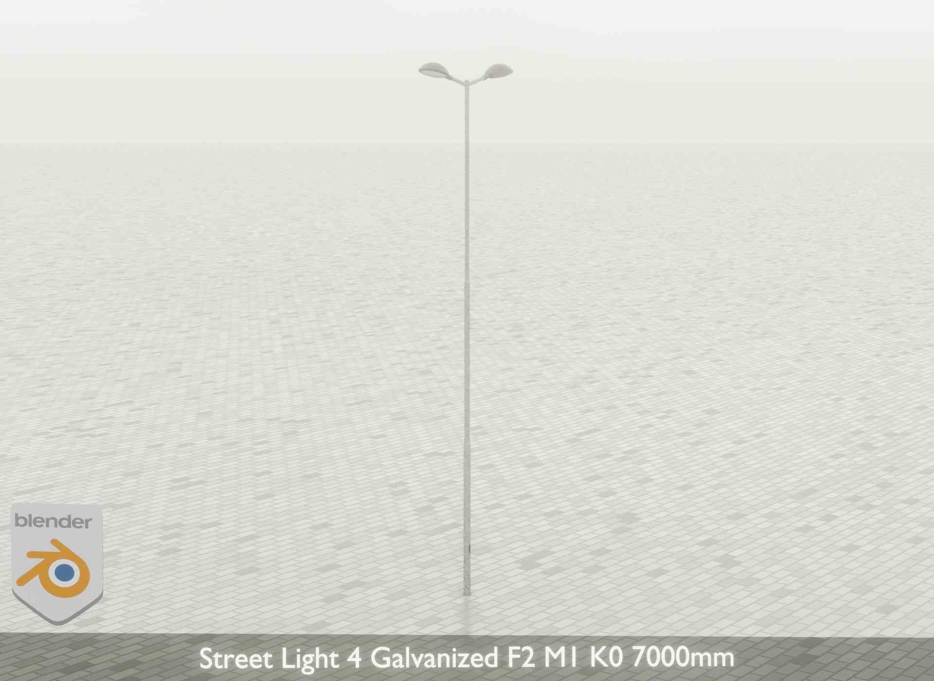 Street Light 4 Galvanized F2 M1 K0 7000mm Low-poly 3D model_55